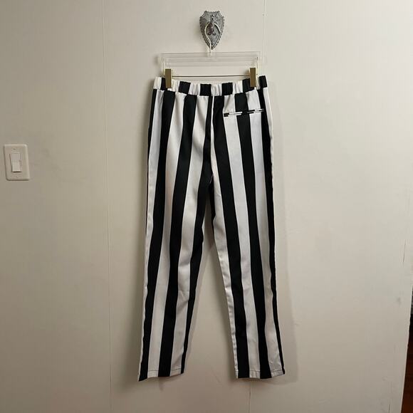 SPIRIT S Beetlejuice pant Halloween costume black white stripe high waist men - Picture 6 of 8